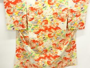 アンティーク　花鳥模様長襦袢